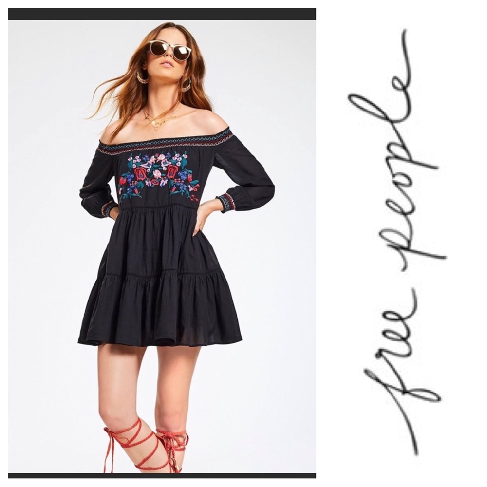 ⭐️NWT⭐️ Free People Black Off Shoulder Dress XS